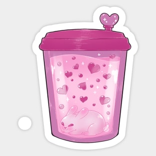 Cute love boba tea bunny Sticker